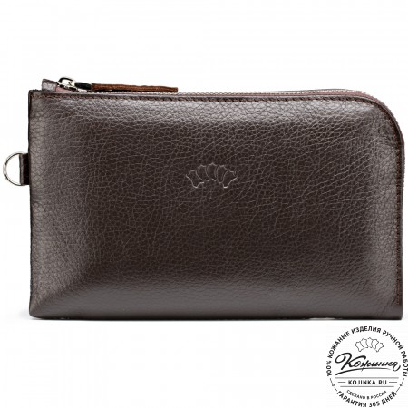 Кожаный клатч "Логан" (коричневый) 